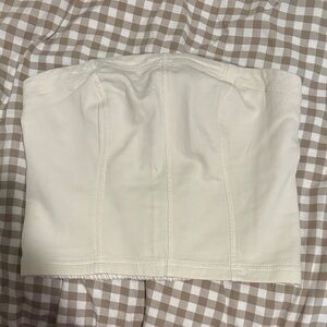 Cream Strapless Bustier Top